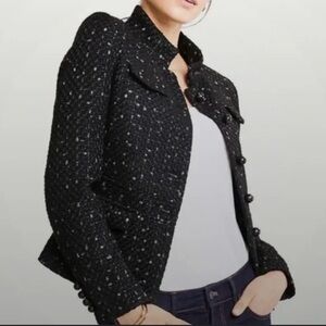 Ann Taylor Tweed Military Style Jacket Size 2